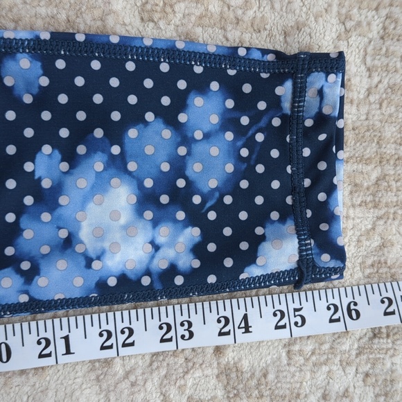 Inner Spirit Polka Dot Yoga Leggings S Blue White Pattern - Picture 15 of 15
